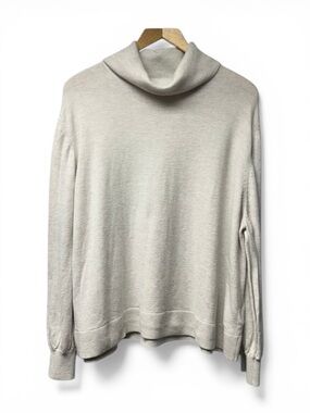 And Other Stories Beige Oatmeal Cowl Turtleneck Wool Blend Sweater Size Large